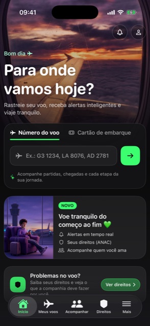 Tela inicial do app