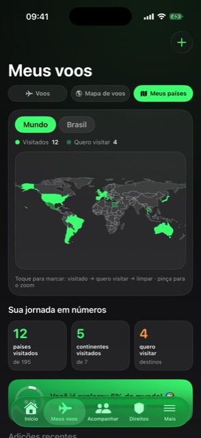 Mapa de países visitados